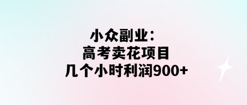 高考小眾副業_幾小時賣花賺900+-愛分享導航