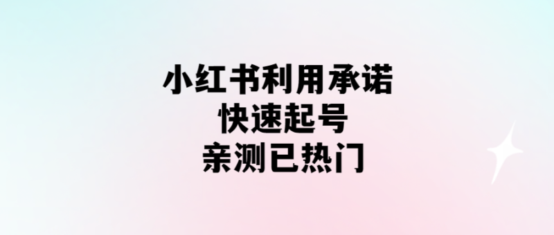 小紅書利用承諾-快速起號-親測已熱門-愛分享導航