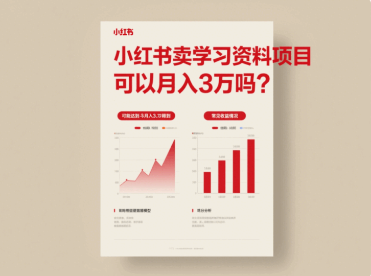 小紅書賣學習資料項目可以月入3萬嗎?-愛分享導航