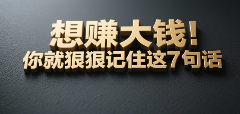 想賺大錢:你就狠狠記住這7句話-愛分享導(dǎo)航